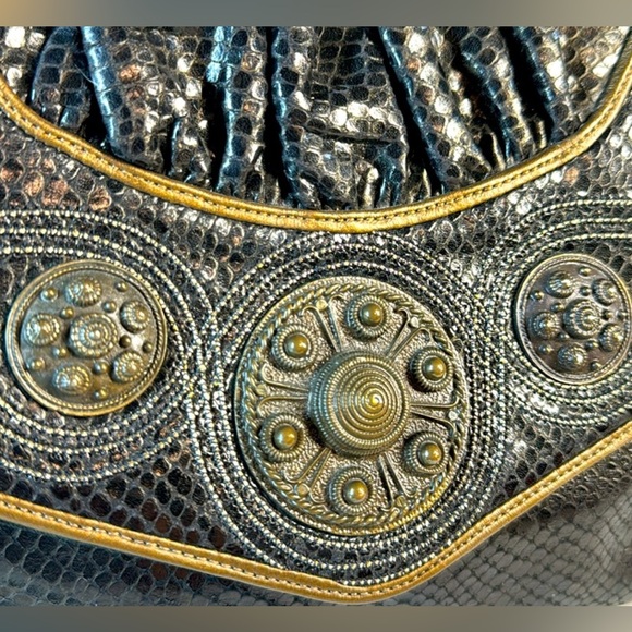 Sharif Vintage Made in USA Snakeskin Embossed Shoulder Bag - Picture 2 of 11